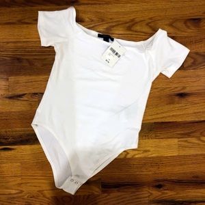 NWT off the shoulder white body suit